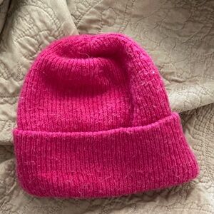 art class Kids Knit Beanie in Bright Pink
